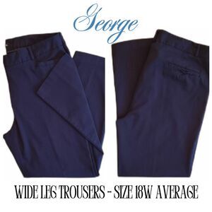 George Women Wide Leg Trousers Black Size 18W Average